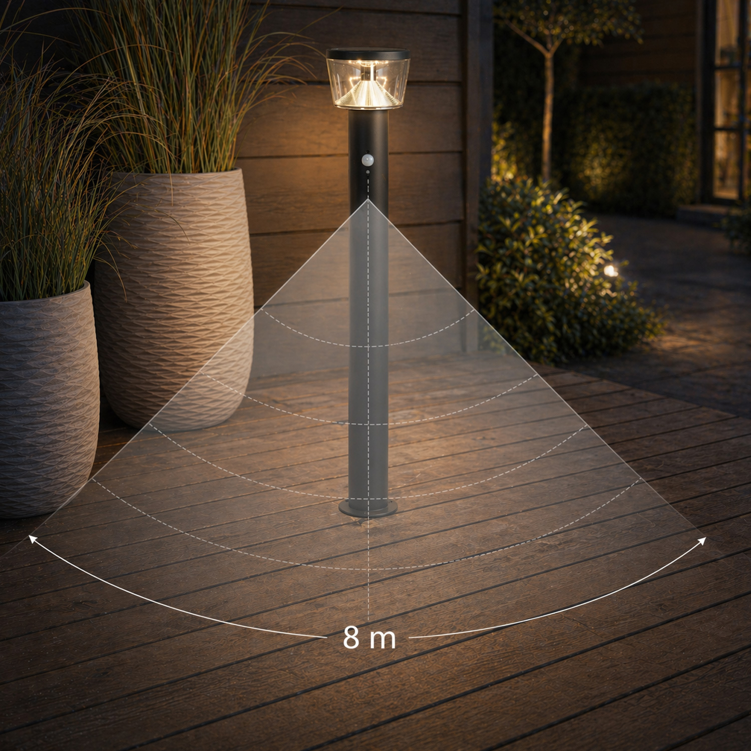 Solar-Wegleuchte 94cm mit Bewegungsmelder - 3 Modi - Premium-Solarfeld