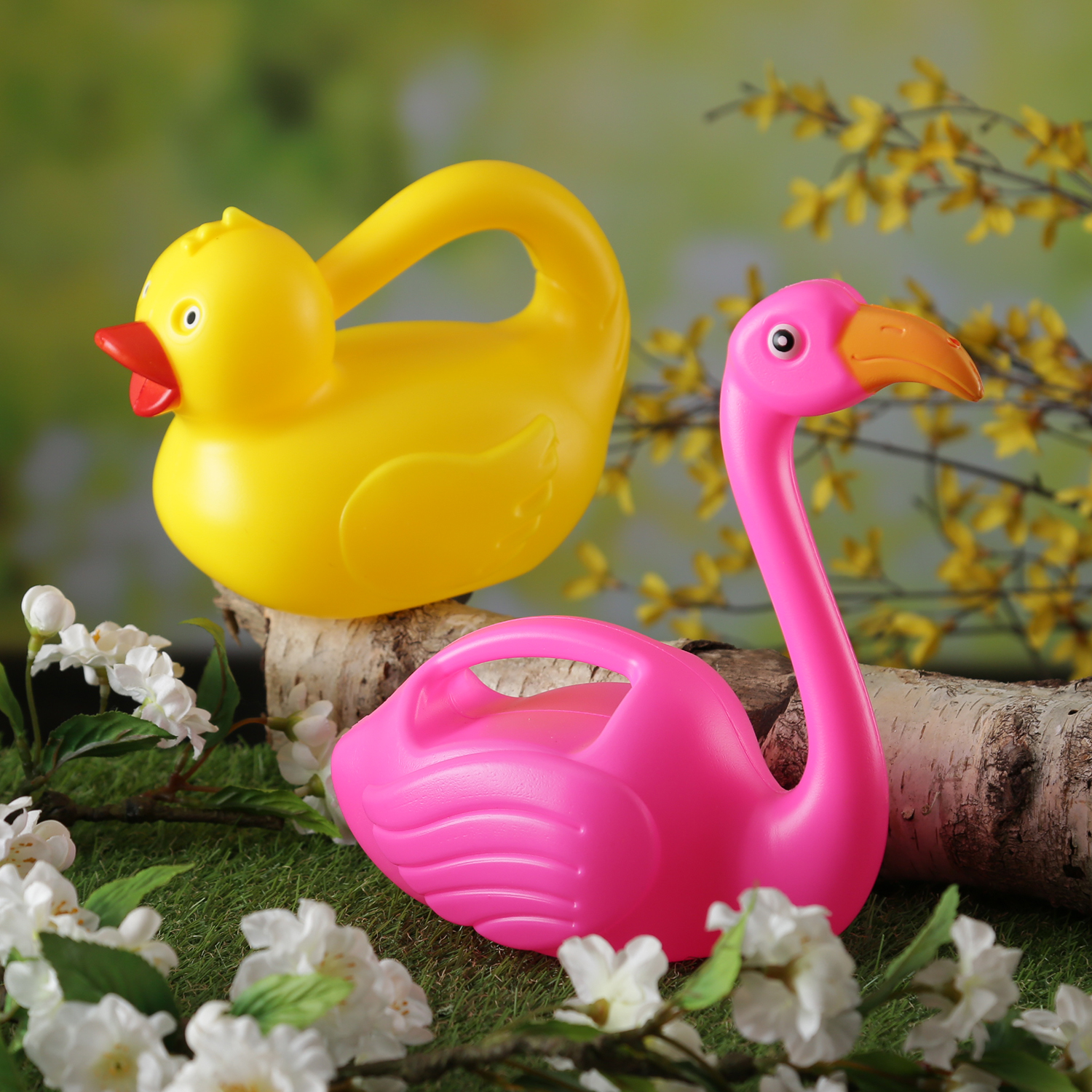 Kinder Mini Gießkanne Flamingo ROSA - Kunststoff - H: 21cm - 0,6 Liter - pink