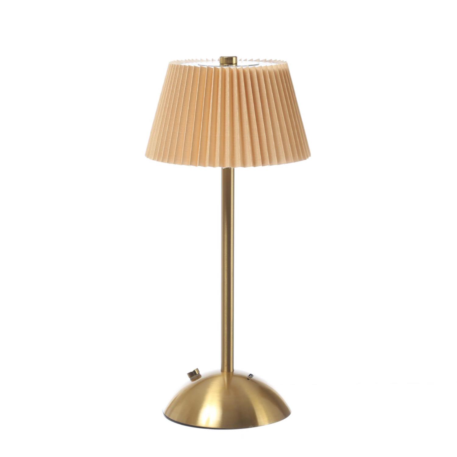 LED Tischlampe GENUA - wiederaufladbar per USB - 3 Lichtfarben - dimmbar - H-30-5cm - braun