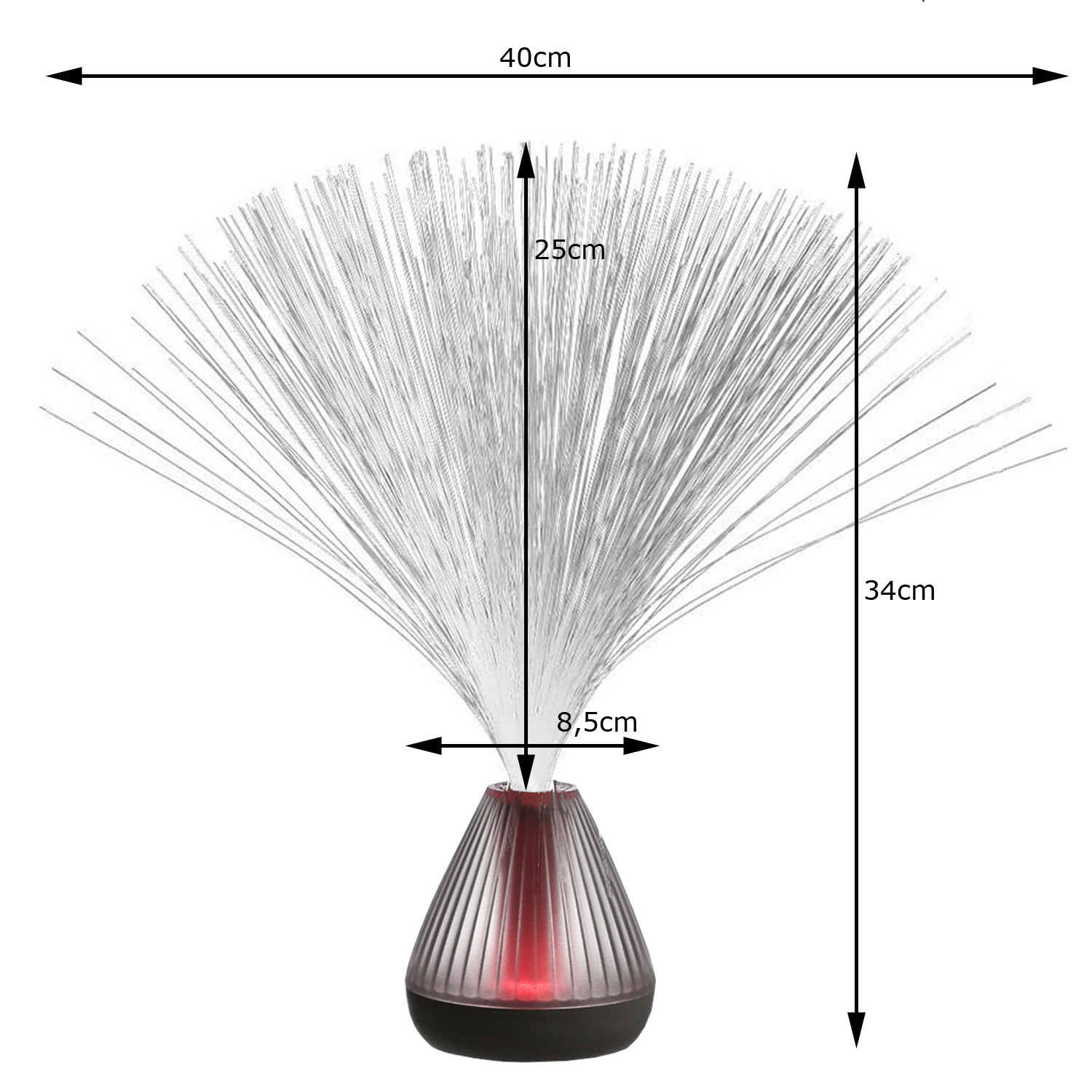 Glasfaserlampe FIBER PUNK Fiberglas LED Farbwechsel - USB Betrieb