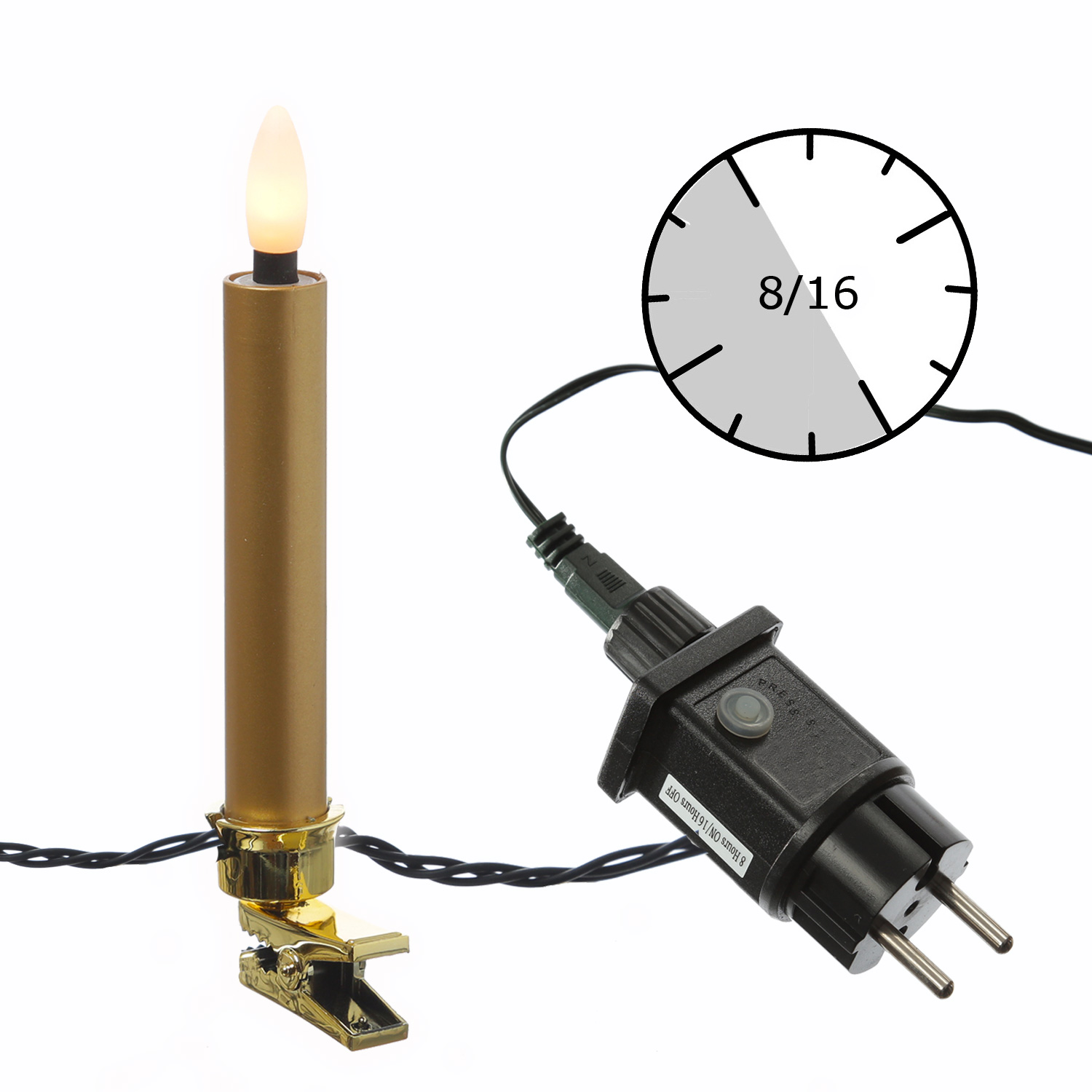 LED Kerzenlichterkette - 20 Christbaumkerzen - Weihnachtsbaumlichterkette - L: 9,5m - Innen/Außen