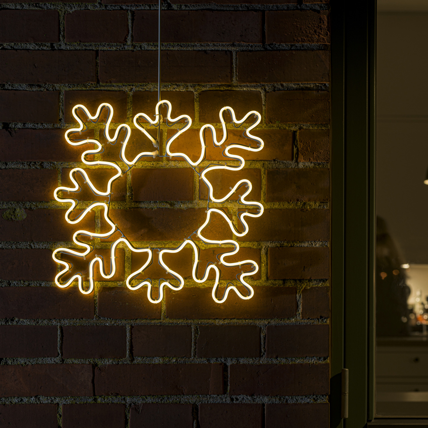LED Fensterdeko Schneeflocke Weihnachtsbeleuchtung f. Außen - 384 warmweiße LED - H: 47cm - weiß LED Fensterdeko Schneeflocke Weihnachtsbeleuchtung f. Außen - 384 warmweiße LED - H: 47cm - weiß