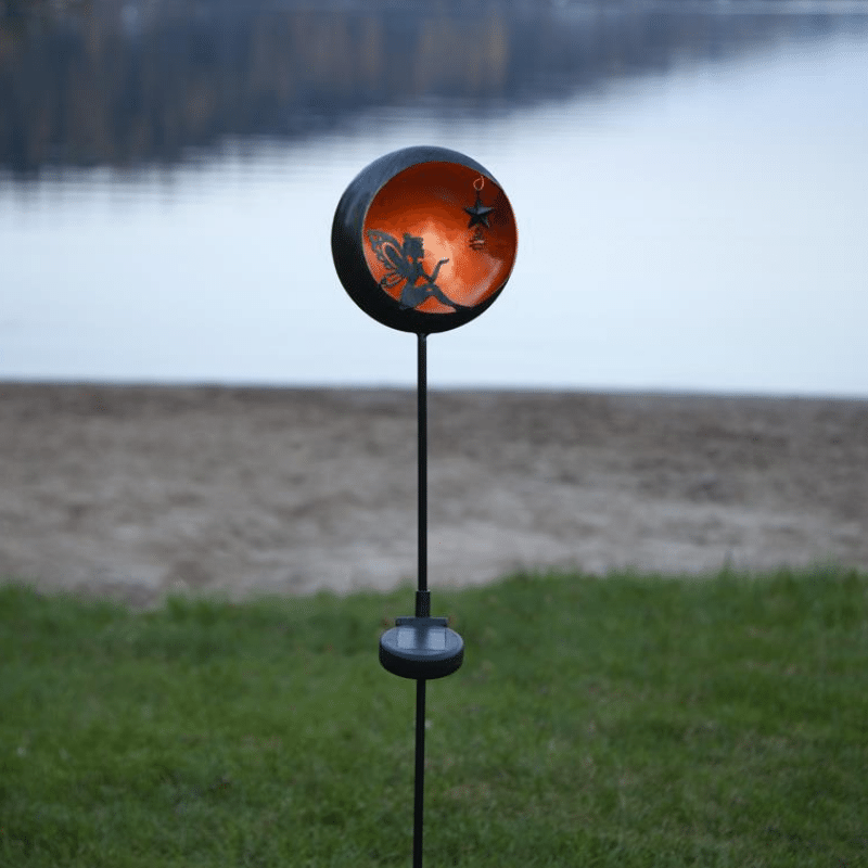 LED Solarstab "Fairy"- schwarz - amber LED - innen beleuchtete Kugel - H: 76cm - Dämmerungssensor LED Solarstab "Fairy"- schwarz - amber LED - innen beleuchtete Kugel - H: 76cm - Dämmerungssensor