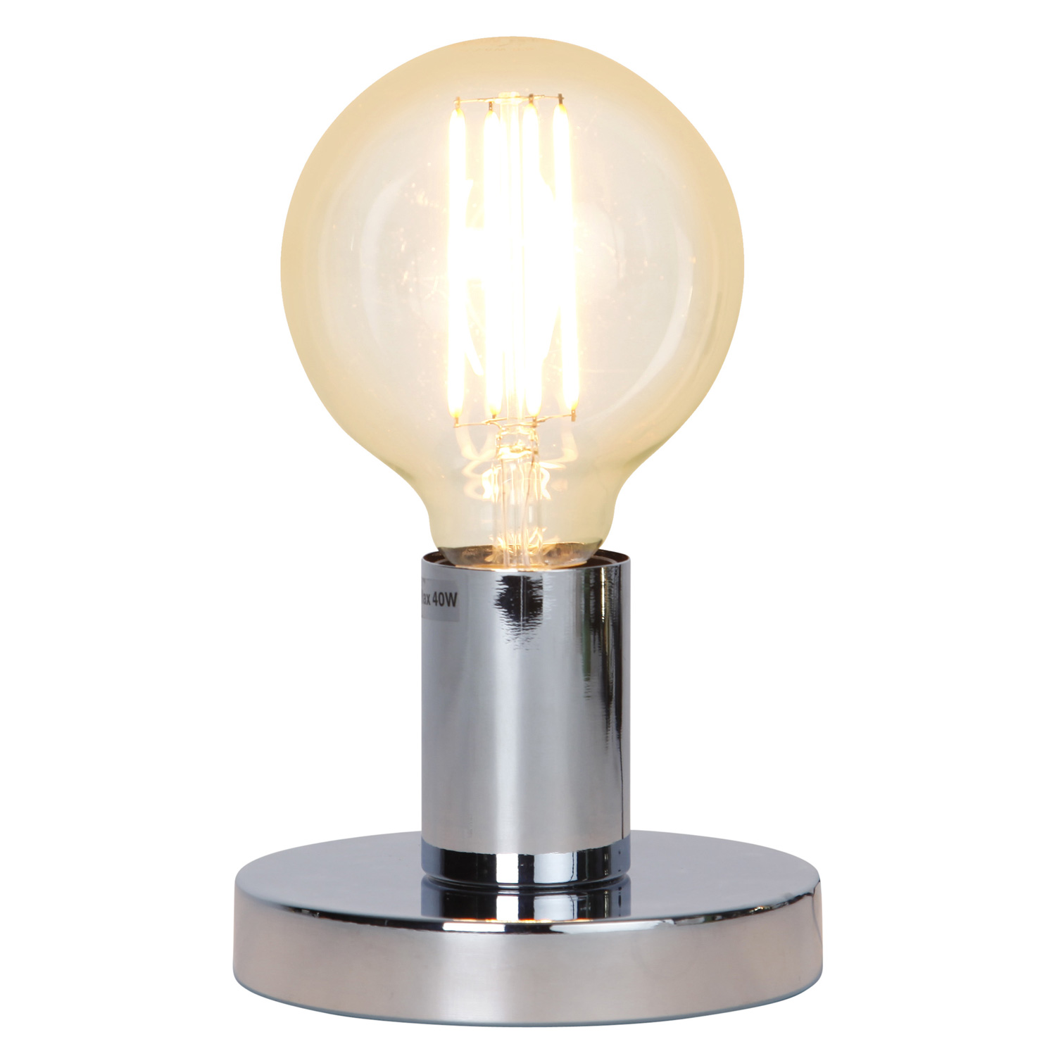 Lampenhalterung GLANS - Tischleuchte - E27 - rund - stehend - Kabel mit Schalter - silber Lampenhalterung GLANS - Tischleuchte - E27 - rund - stehend - Kabel mit Schalter - silber