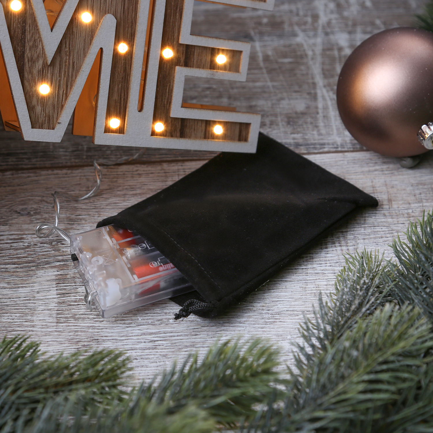 Samtbeutel - Batteriesäckchen mit Zugbändern - Beutel für Batteriefach - H: 14cm - schwarz Samtbeutel - Batteriesäckchen mit Zugbändern - Beutel für Batteriefach - H: 14cm - schwarz