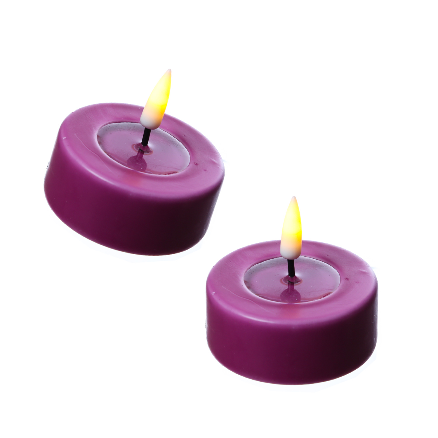 LED Teelichter MIA - realistische 3D Flamme - D: 6,1cm - Batteriebetrieb - beere - 2 Stück LED Teelichter MIA - realistische 3D Flamme - D: 6,1cm - Batteriebetrieb - beere - 2 Stück