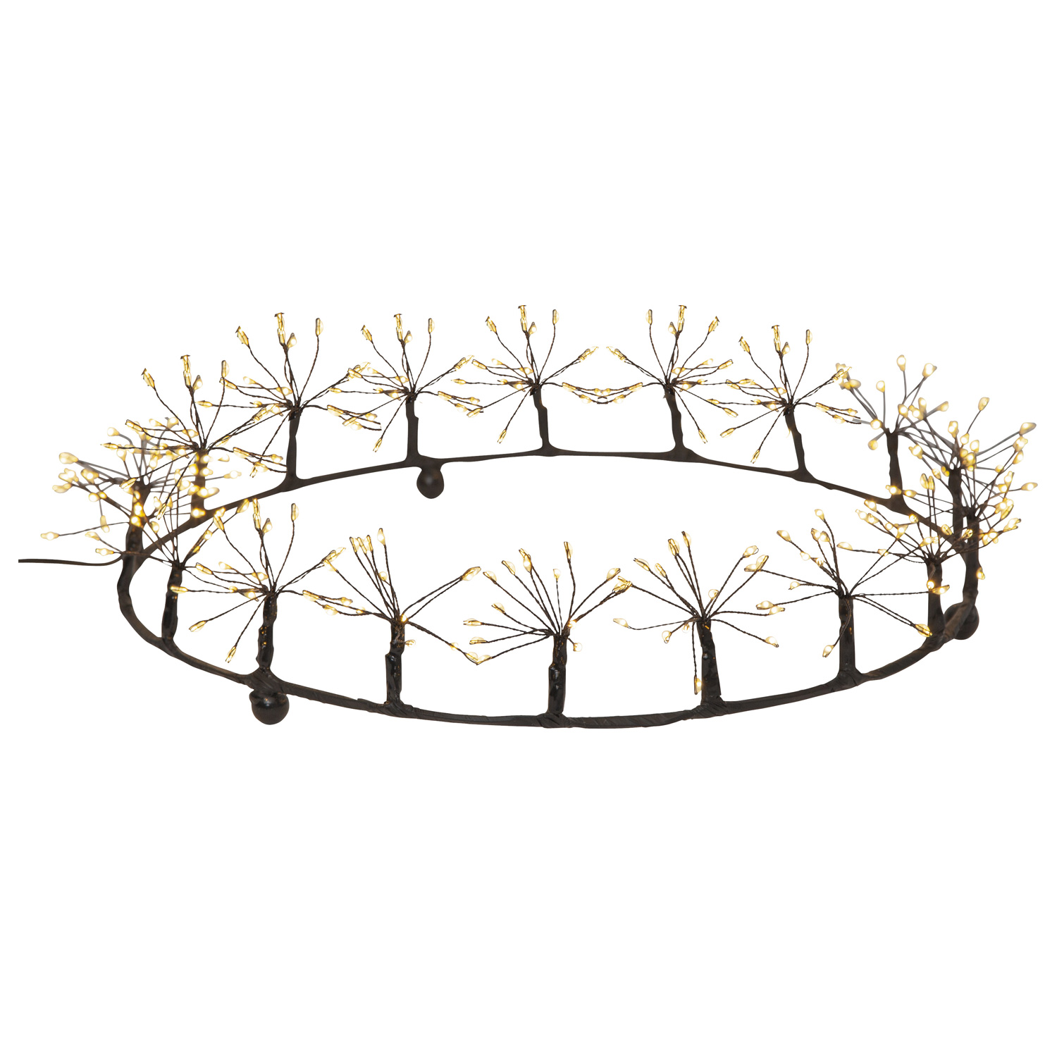 LED Lichtkranz Dew Drop Flower - 270 warmweiße LED - D: 35cm - Indoor - schwarz