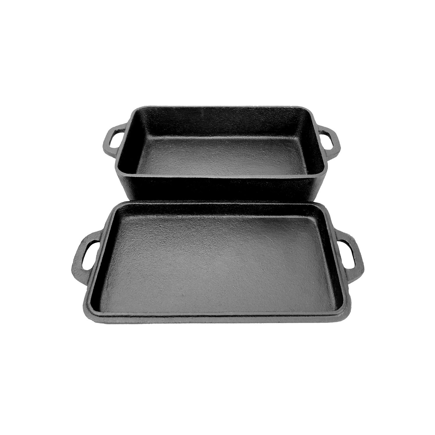 Feuercasserole 2in1 - 0,6l - mit je 2 Henkeln - Kasserolle mit Deckel aus hochwertigem Gusseisen