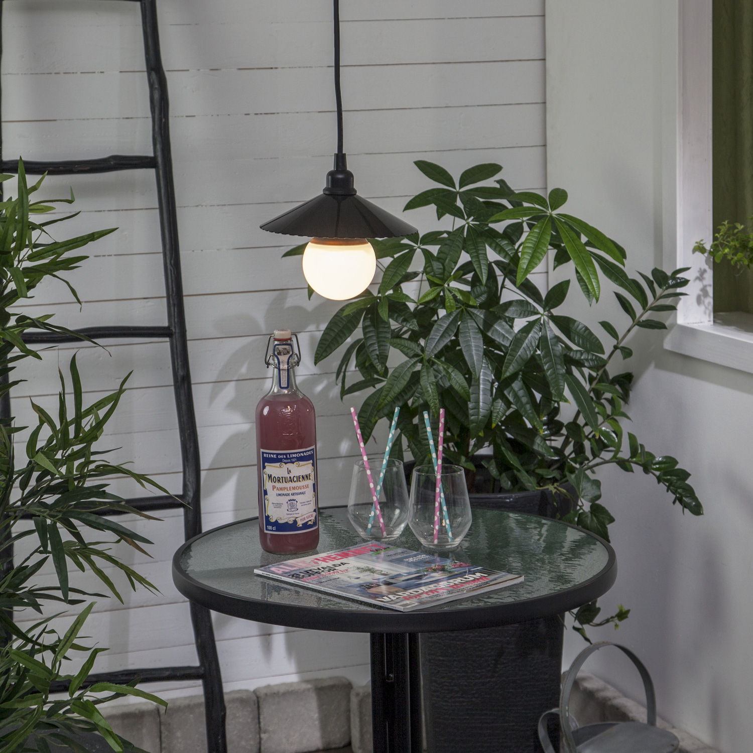 System CONNECTA BLACK - 1 Stück schwarzer Lampenschirm - D: 20,5cm - H: 4,5cm - outdoor