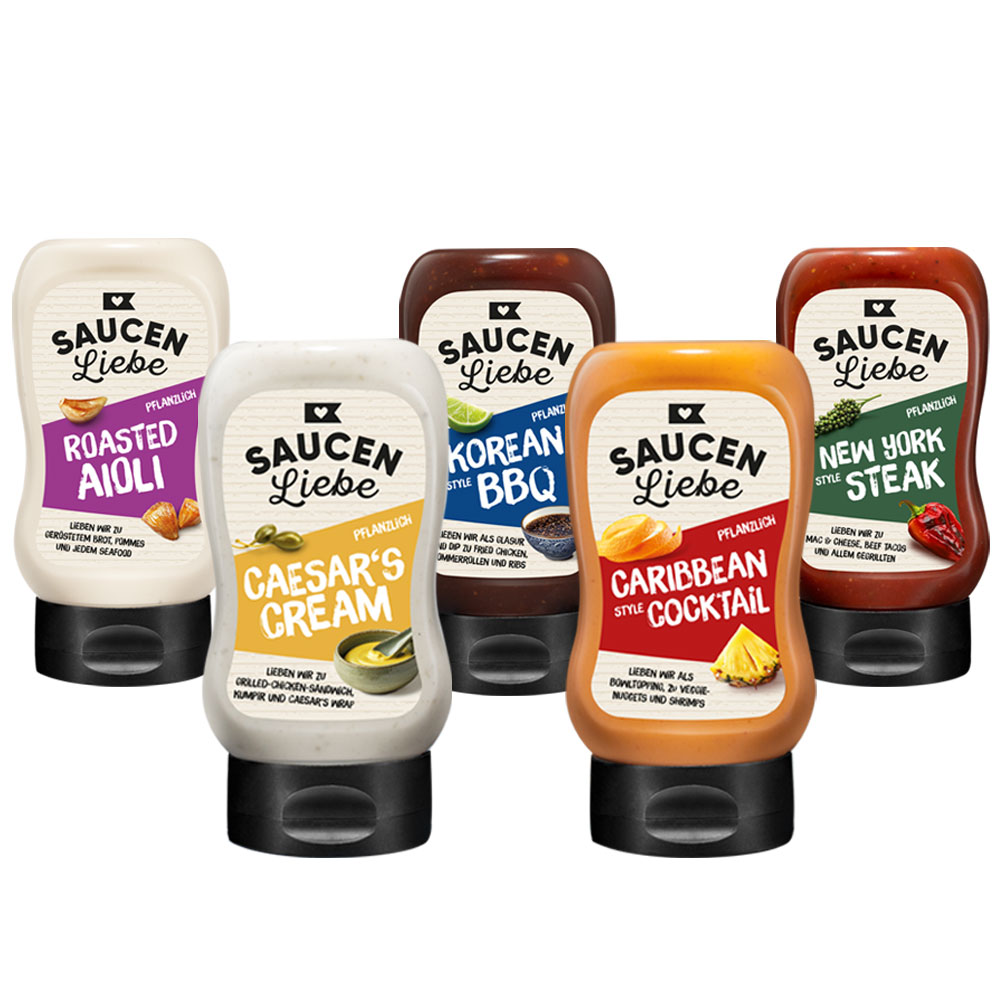 Saucen Liebe - Probierpaket 5 x 300ml - vegan Saucen Liebe - Probierpaket 5 x 300ml - vegan