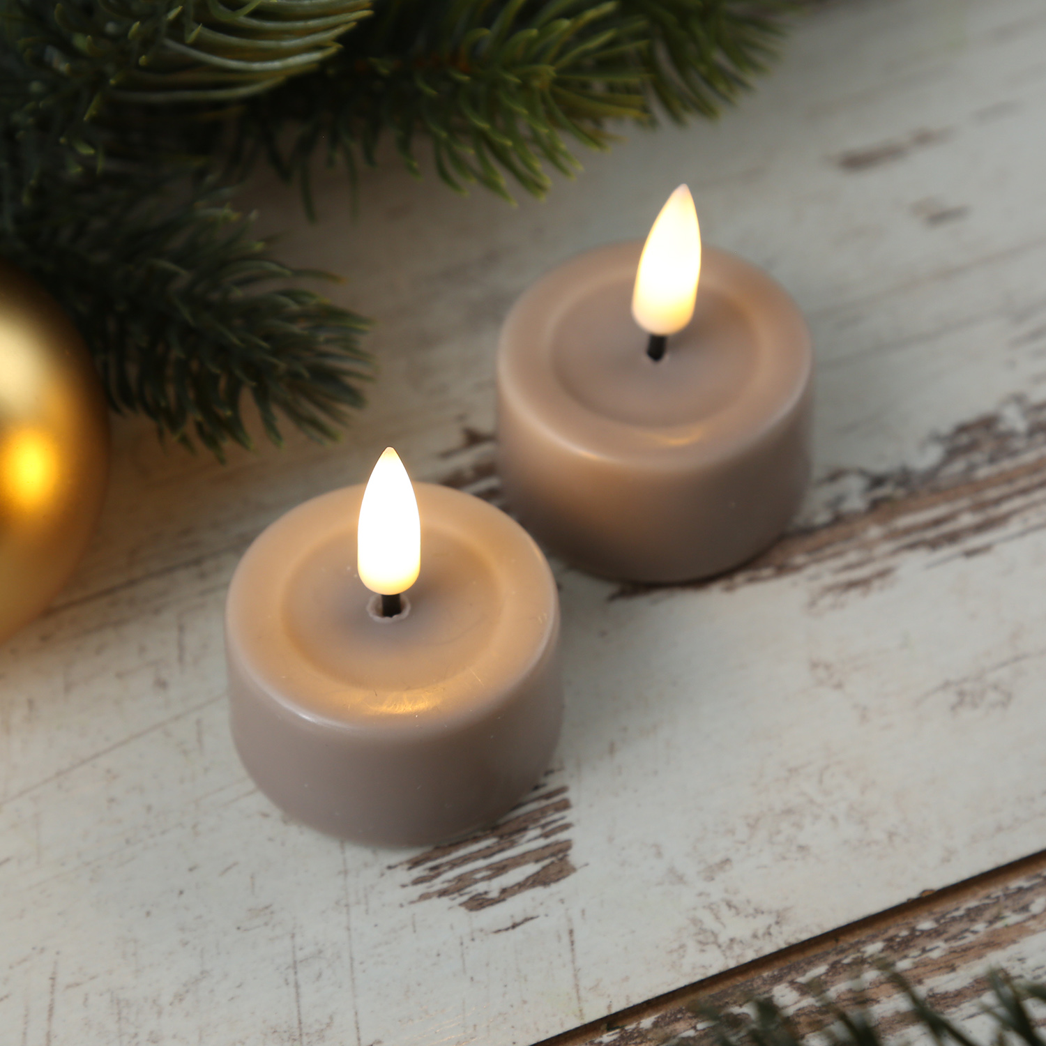 LED Teelichter MIA - realistische 3D Flamme - D: 4,1cm - inkl. Batterien - altrosa - 2 Stück LED Teelichter MIA - realistische 3D Flamme - D: 4,1cm - inkl. Batterien - altrosa - 2 Stück