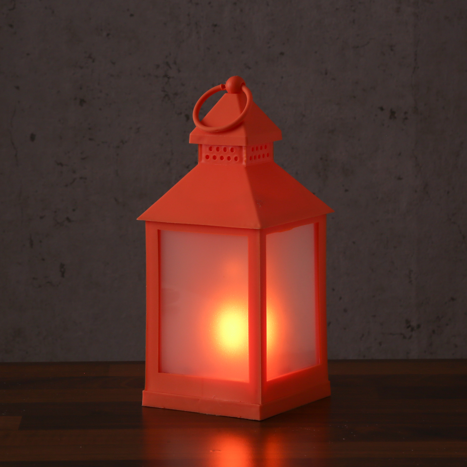 LED Laterne - mit Flammeneffekt - flackernde LED - H: 24cm - Batteriebetrieb - orange LED Laterne - mit Flammeneffekt - flackernde LED - H: 24cm - Batteriebetrieb - orange