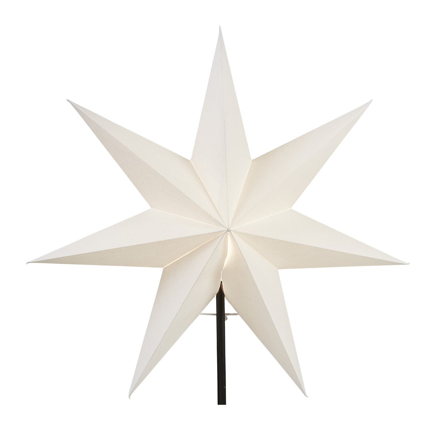 Papierstern Frozen - stehend - 7-zackig - D: 55cm, H: 80cm - inkl. E14 Fassung u. Kabel - weiß