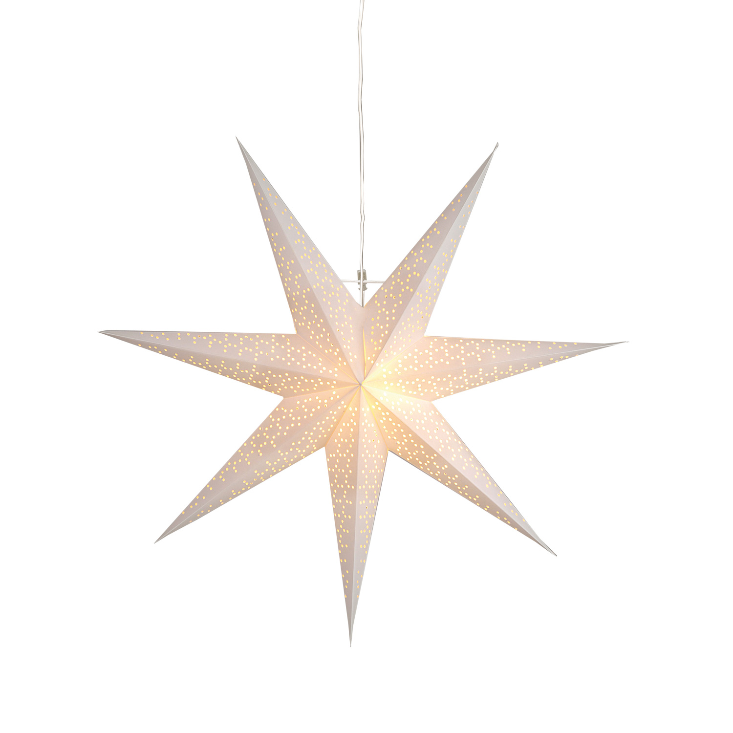 Papierstern Dot - hängend - 7-zackig - D: 70cm - inkl. E14 Fassung u. Kabel - creme Papierstern Dot - hängend - 7-zackig - D: 70cm - inkl. E14 Fassung u. Kabel - creme