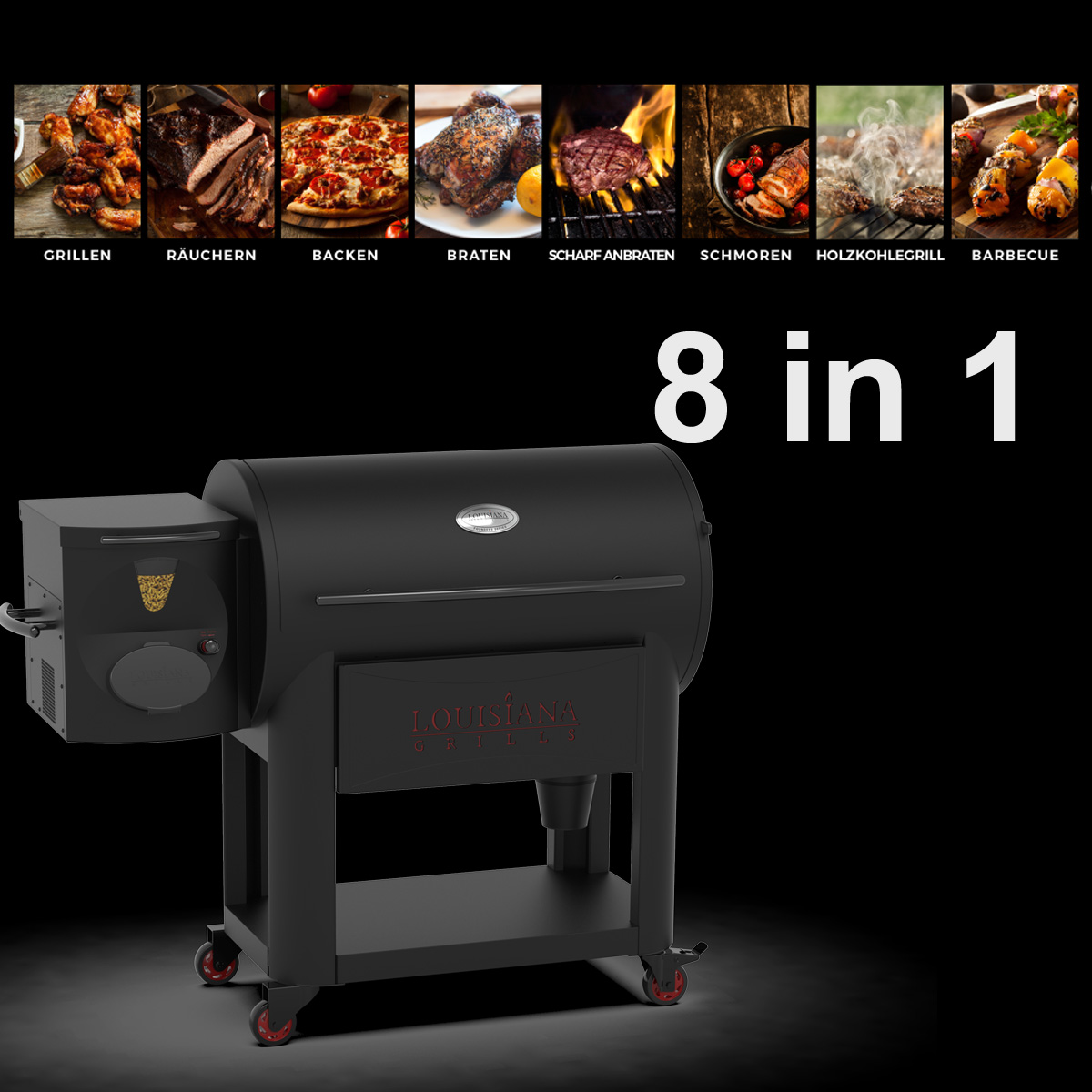 LOUISIANA Grills - LG 1200 FP BLACK LABEL Pellet Grill - Smoker mit WiFi Control