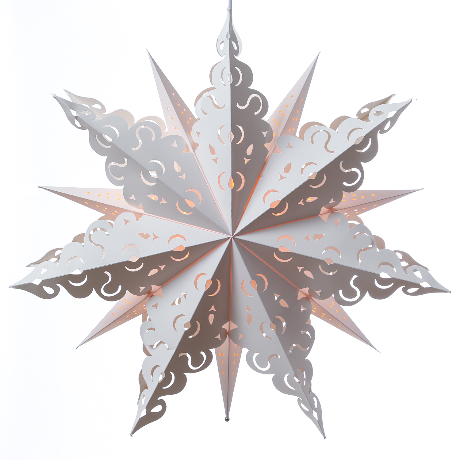 Papierstern CRYSTAL - hängend - D: 62cm - inkl. E14 Fassung und Kabel - weiß Papierstern CRYSTAL - hängend - D: 62cm - inkl. E14 Fassung und Kabel - weiß