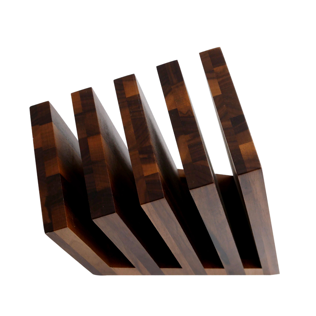 Magnetischer Messerblock Fächer aus Walnussholz - 25x12,5x21,5cm - für bis 10 Messer