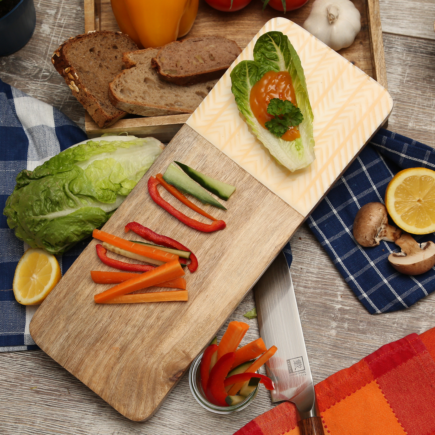 Holztablett - Serviertablett - Dekotablett - rechteckig - Mangoholz - L: 40cm B: 15cm - natur Holztablett - Serviertablett - Dekotablett - rechteckig - Mangoholz - L: 40cm B: 15cm - natur