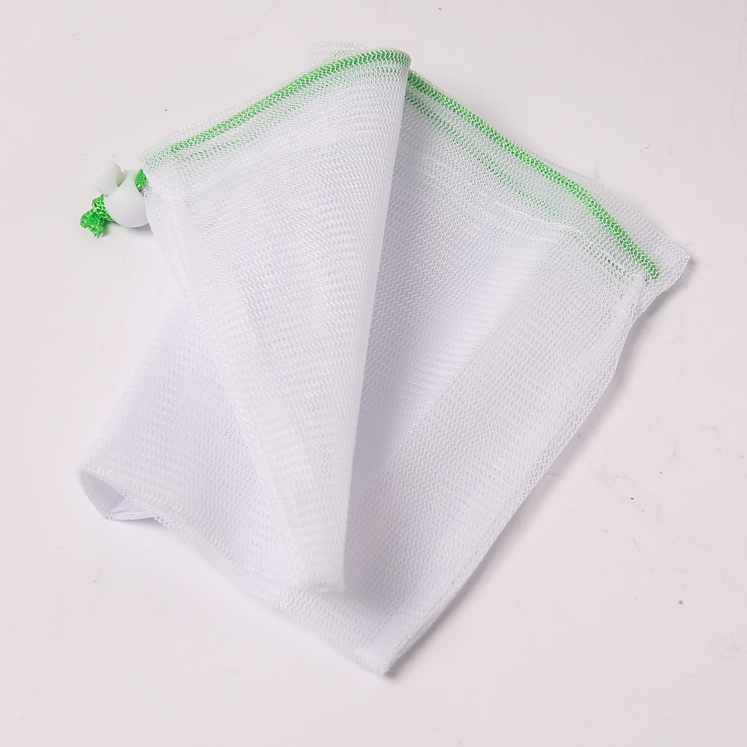 Obst- und Gemüsenetz - Polyester - L: 35cm - B: 25cm - grüner Kordelzug - wiedervenwendbar