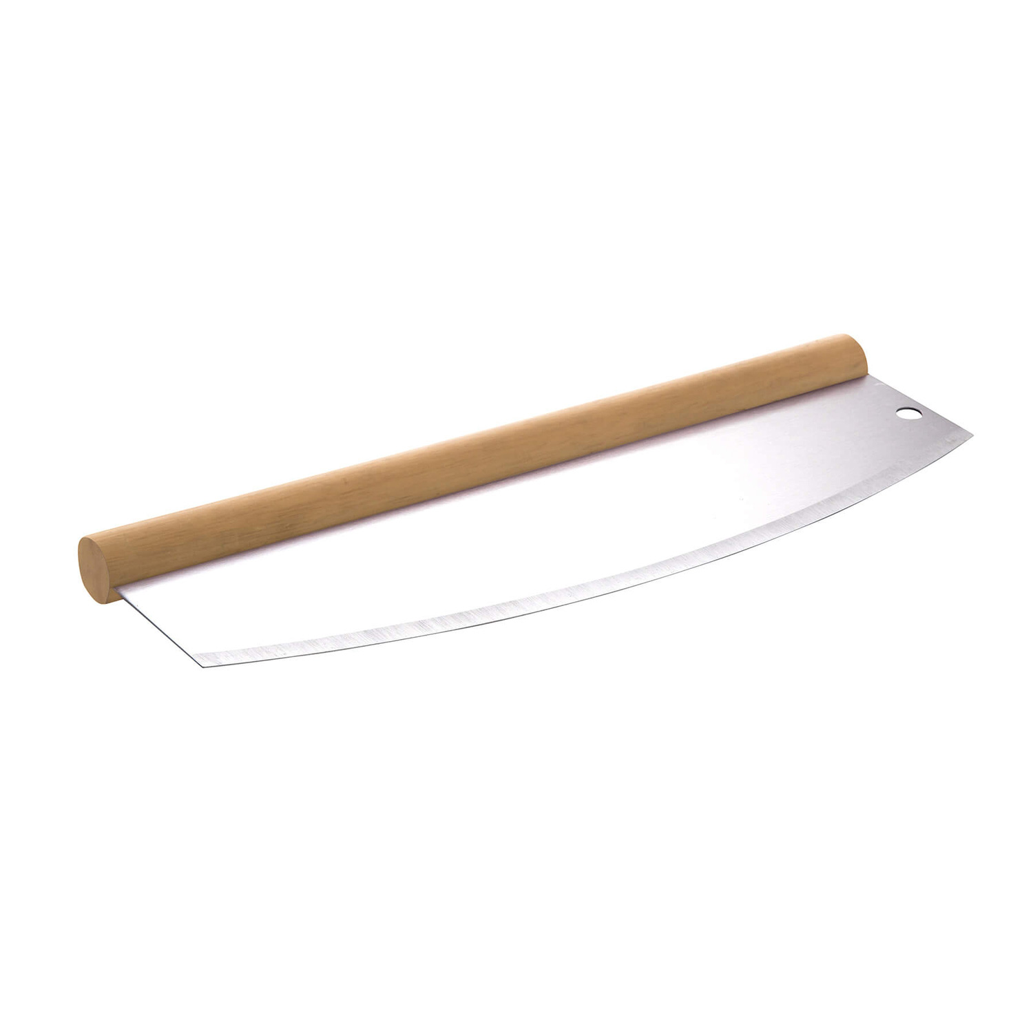 Pizzaschneider - Wiegemesser Edelstahl mit Holzgriff Pizzaschneider - Wiegemesser Edelstahl mit Holzgriff