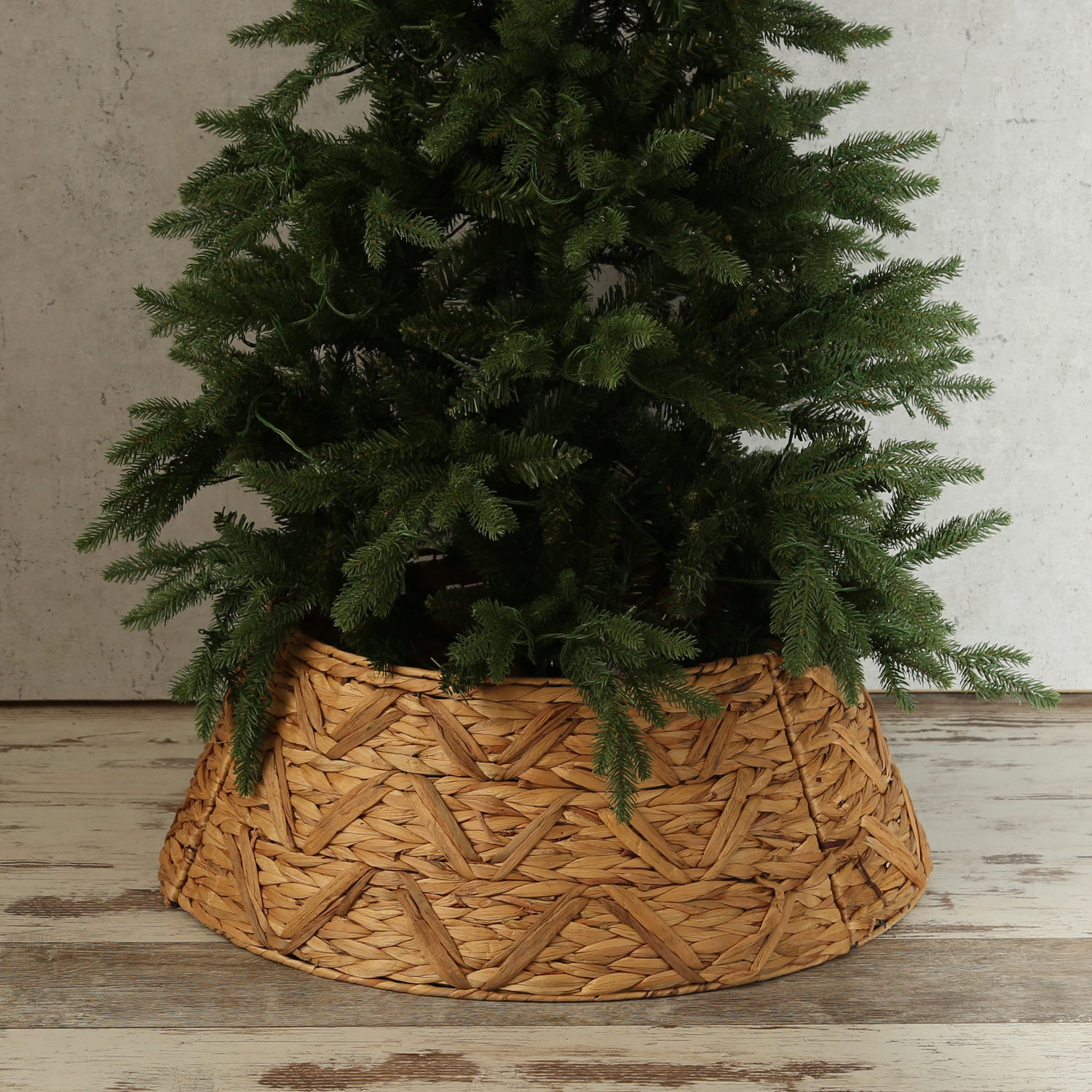 Weihnachtsbaumrock aus Wasserhayazinthe - Abdeckung für Baumständer - D: 70cm  - 3teilig