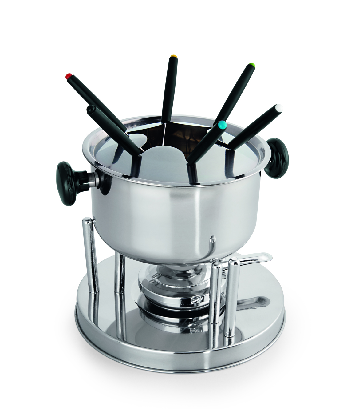 Fondue-Set für 6 Personen - Chromickelstahl - mit Brenner und 6 Gabeln Fondue-Set für 6 Personen - Chromickelstahl - mit Brenner und 6 Gabeln