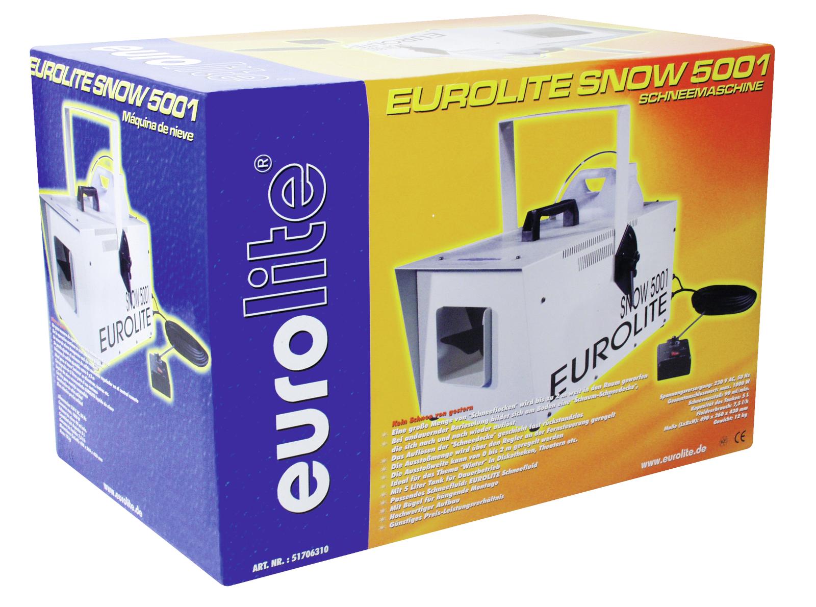 Schneemaschine Snow 5001 - 1500W - mit Fernbedienung - Ausstoß regelbar - Für Kunstschnee
