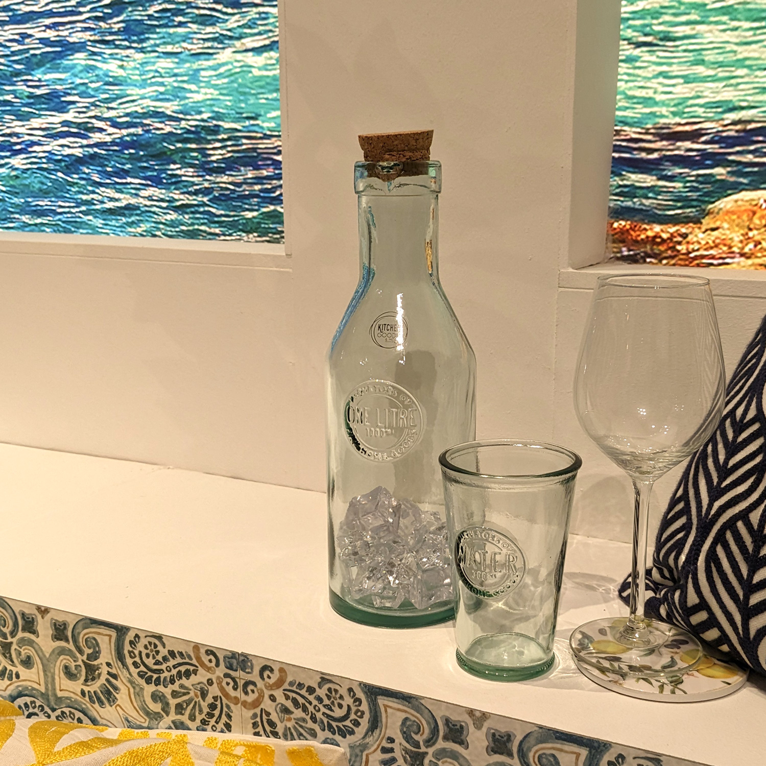 Gläser-Set - Karaffe und 4 Trinkgläser - lebensmittelecht - Glas - 5-teilig