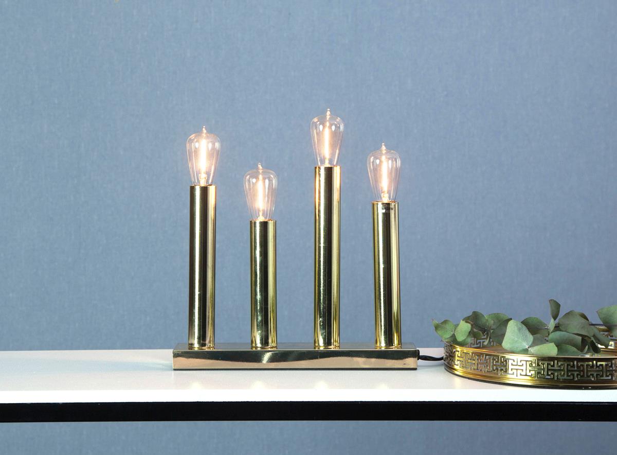 LED Tischleuchte - Standleuchte "Glans" - E14 - inkl. Leuchtmittel - H: 28cm, L: 27cm - messing LED Tischleuchte - Standleuchte "Glans" - E14 - inkl. Leuchtmittel - H: 28cm, L: 27cm - messing