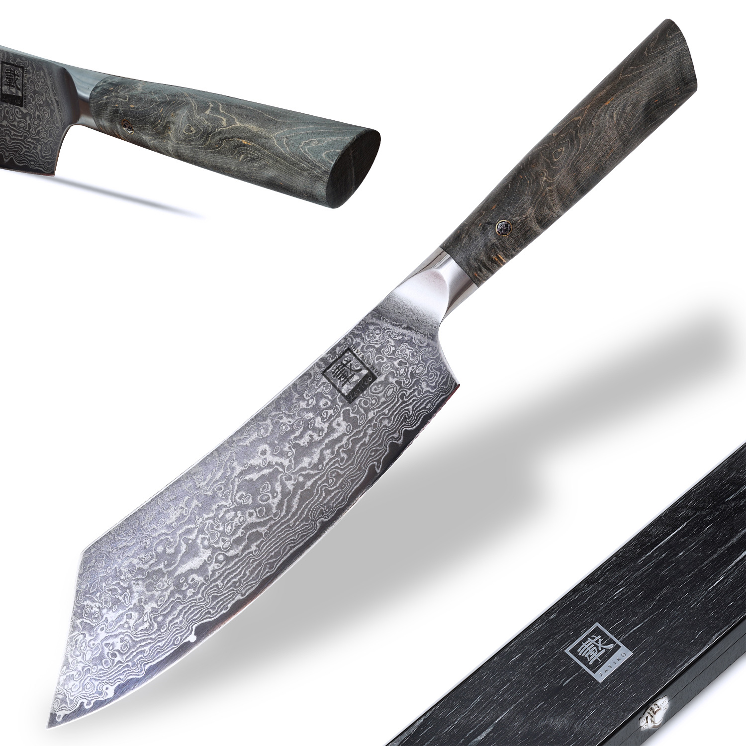 ZAYIKO Damastmesser DAITO PROFI LINE Blockmesser - Ahornholz - VG-10 Stahlkern