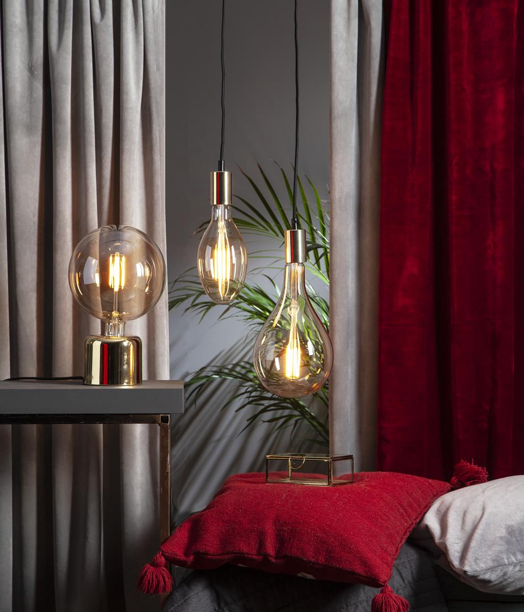 Lampenhalterung GLANS - Tischleuchte - E27 - stehend - Kabel mit Schalter - messing Lampenhalterung GLANS - Tischleuchte - E27 - stehend - Kabel mit Schalter - messing