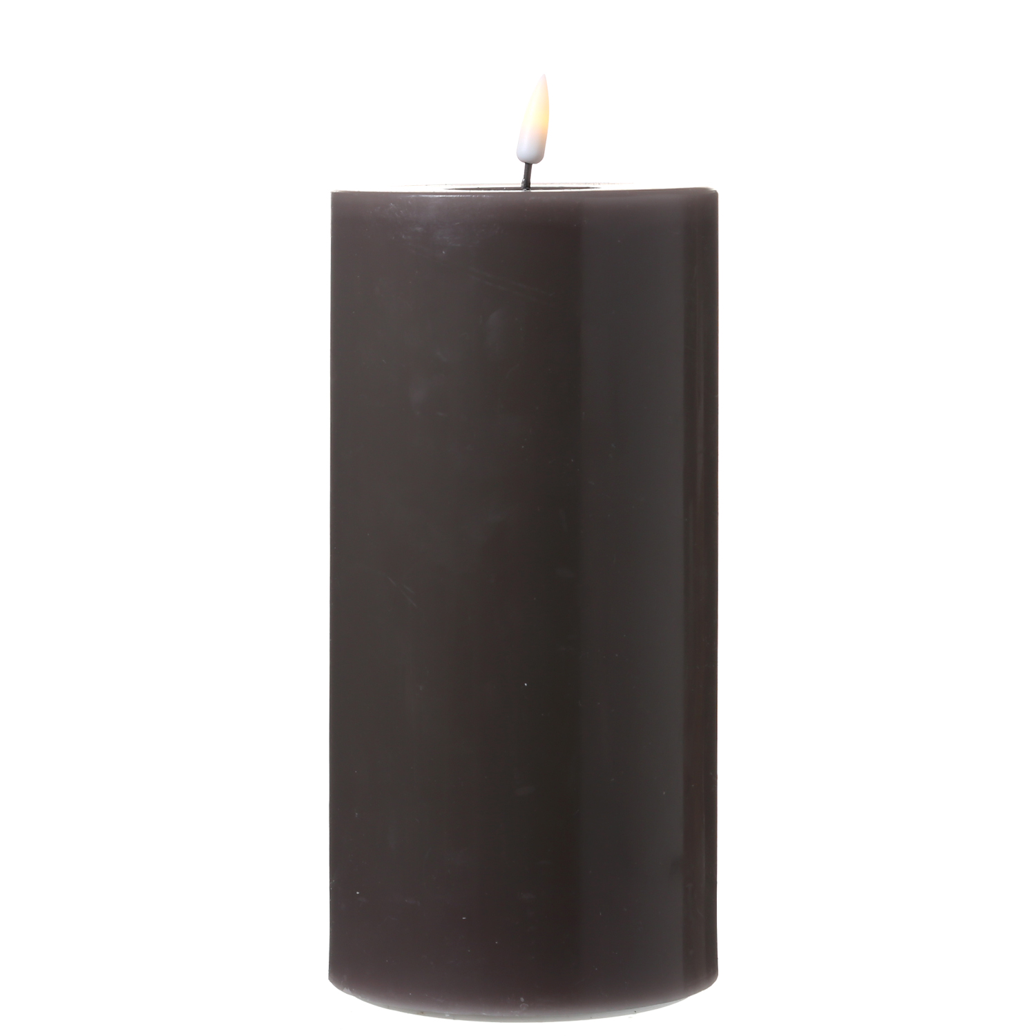 LED Stumpenkerze MIA - Echtwachs - realistische 3D Flamme - H: 20cm - D: 10cm - mokkafarben LED Stumpenkerze MIA - Echtwachs - realistische 3D Flamme - H: 20cm - D: 10cm - mokkafarben