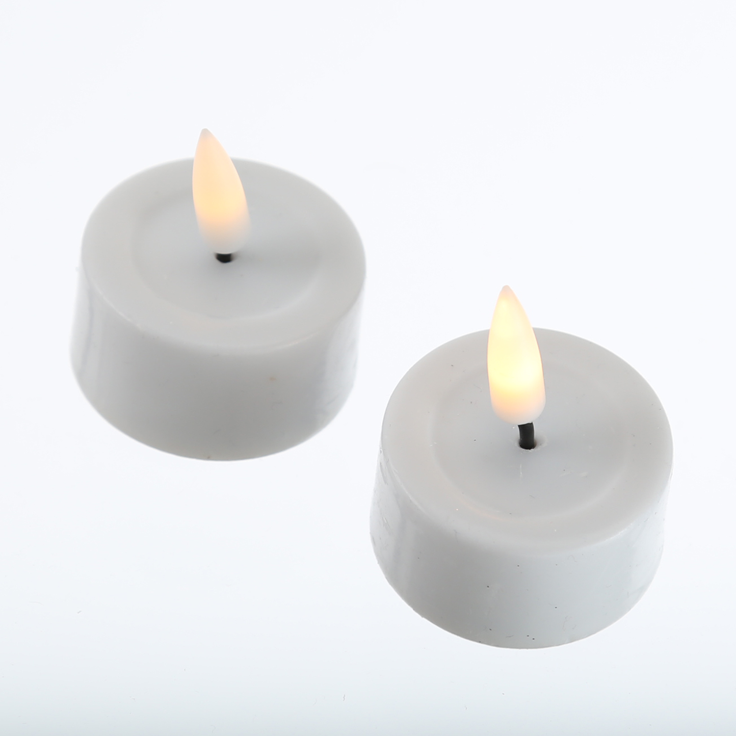 LED Teelichter MIA - Echtwachs - realistische 3D Flamme - D: 4,1cm - Batteriebetrieb - weiß - 2 Stk LED Teelichter MIA - Echtwachs - realistische 3D Flamme - D: 4,1cm - Batteriebetrieb - weiß - 2 Stk