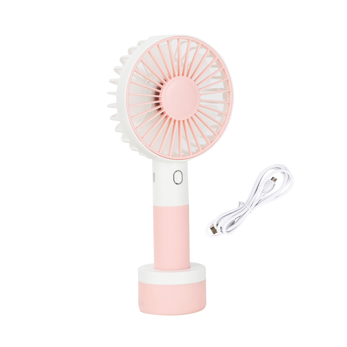 Tragbarer Handventilator - Standfuss und Akku - USB - pink