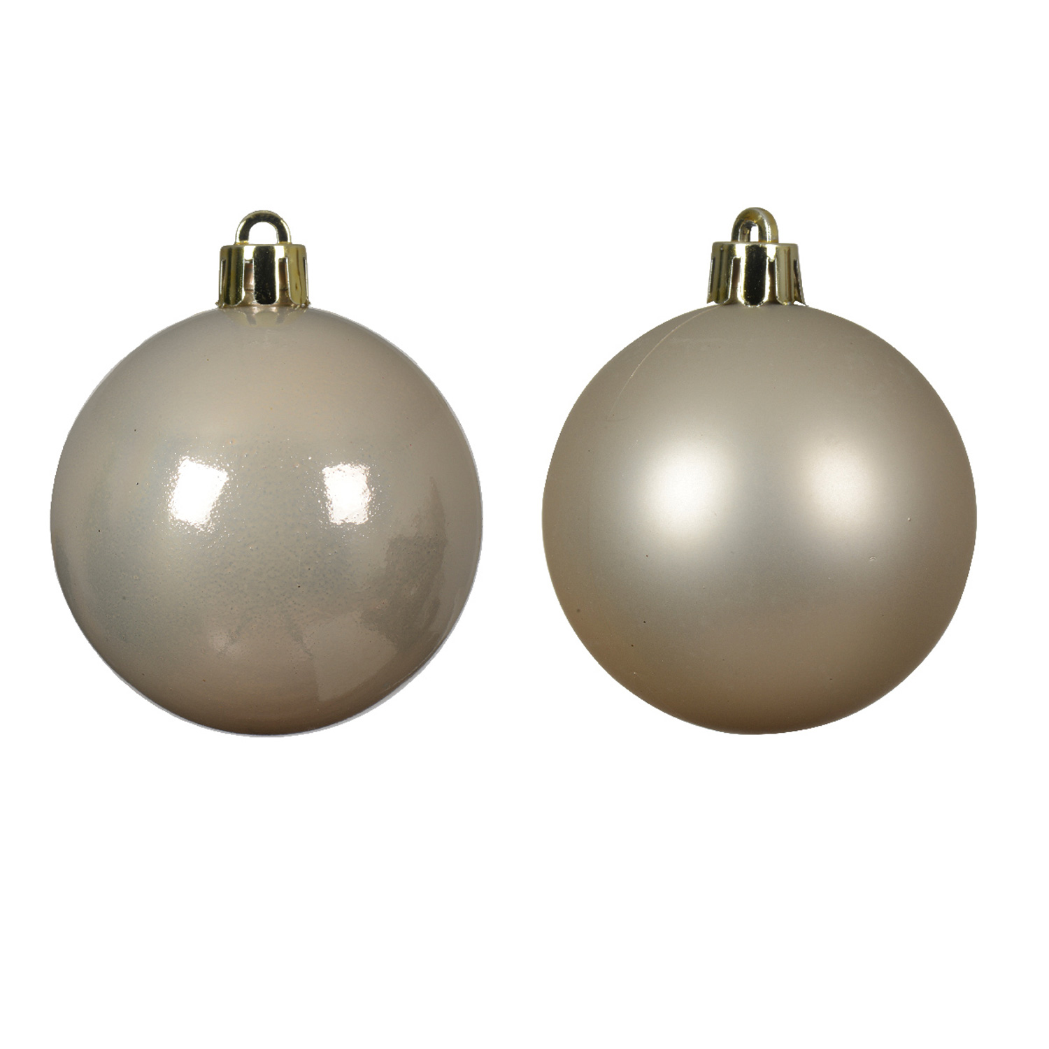 Christbaumkugel - Weihnachtskugel - bruchfest - D: 4cm - glänzend und matt - champagner - 16er Set