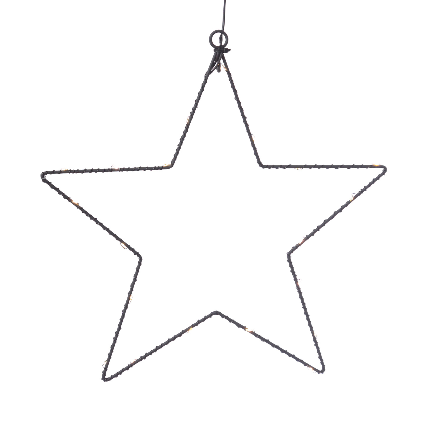 LED Hängestern FROHES FEST - Metallstern - 5-zackig - D: 27cm - 20 LED - Batteriebetrieb - schwarz LED Hängestern FROHES FEST - Metallstern - 5-zackig - D: 27cm - 20 LED - Batteriebetrieb - schwarz