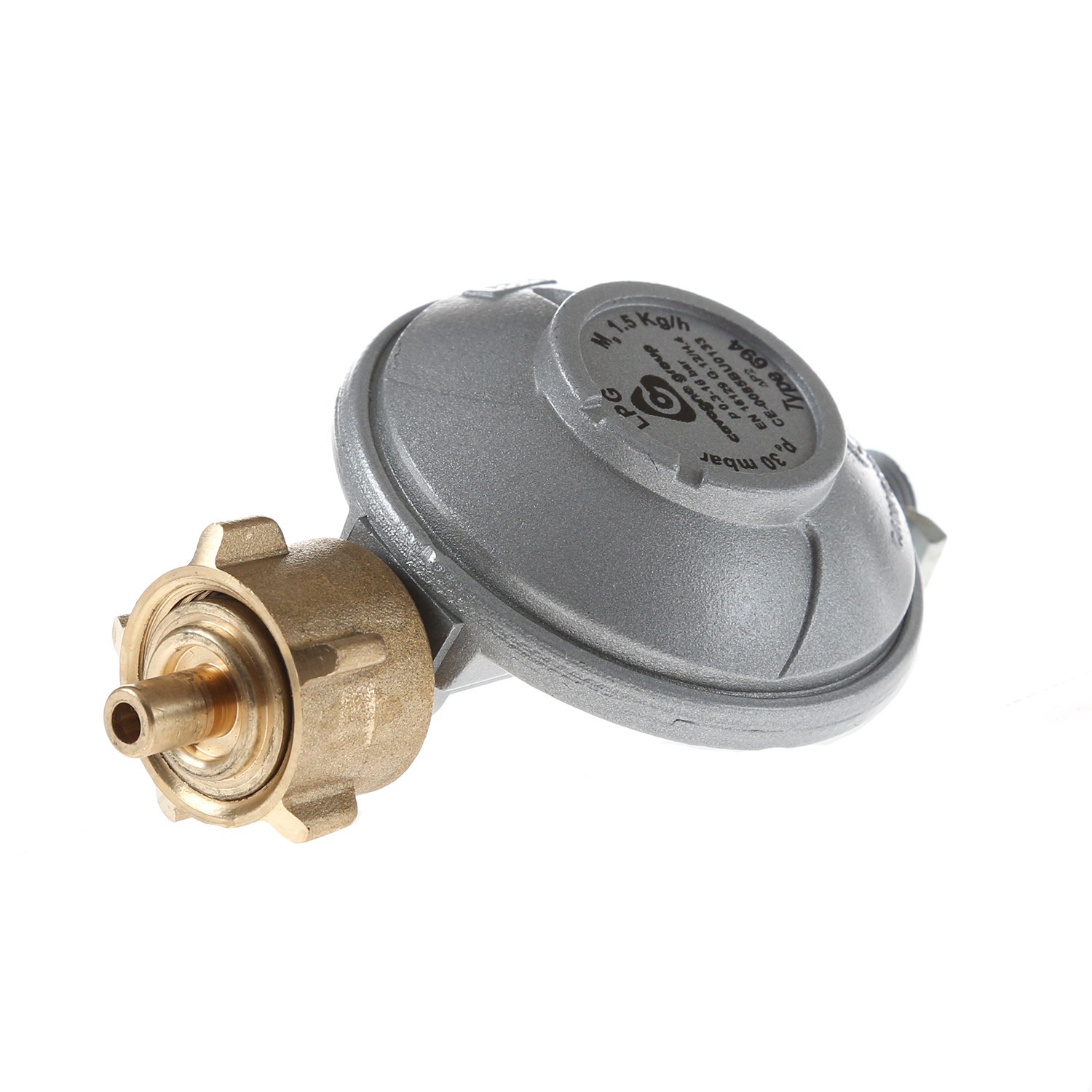 Gasregler Niederdruck 30mbar - 1,5kg/h - Kleinflaschenanschluss x 1/4" links - einstufig - CAMPING
