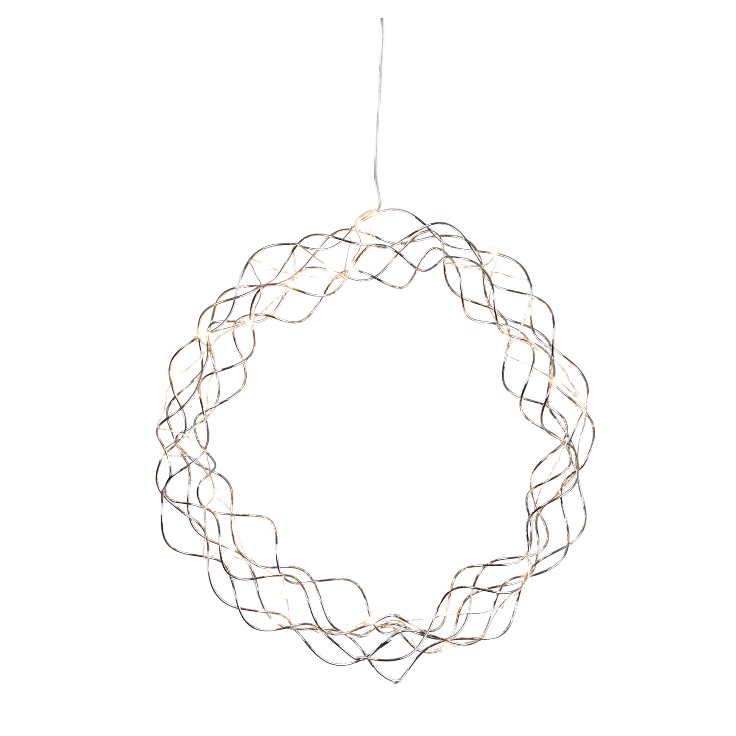 LED-Kranz "Curly" - 30 warmweiße LED - D: 30cm - Material: Metall - silber LED-Kranz "Curly" - 30 warmweiße LED - D: 30cm - Material: Metall - silber