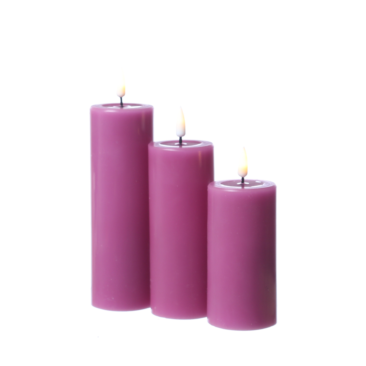 LED Stumpenkerze MIA - Echtwachs - realistische 3D Flamme - H: 10cm - D: 5cm - malve LED Stumpenkerze MIA - Echtwachs - realistische 3D Flamme - H: 10cm - D: 5cm - malve