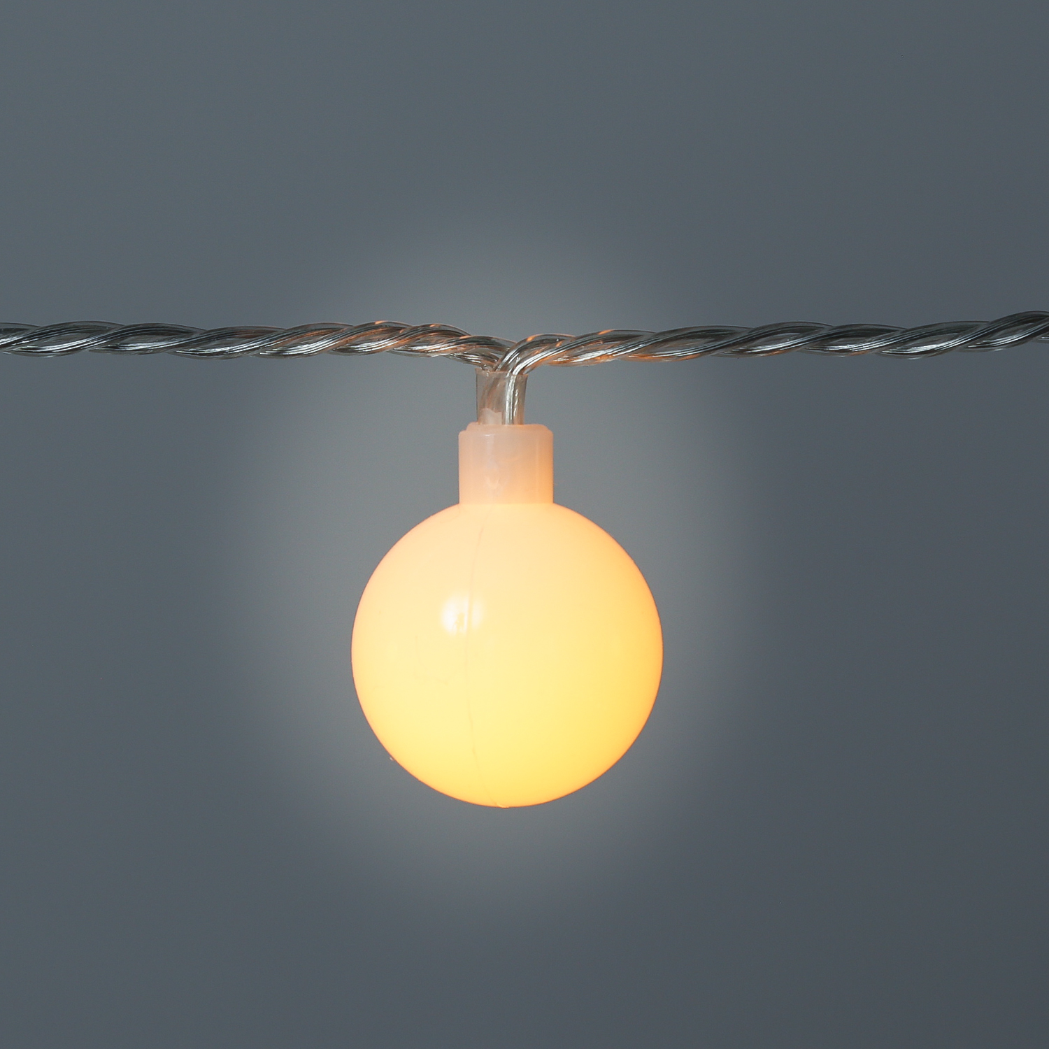 LED Lichterkette BERRY TWINKLE - 30 weiße Kugeln - 8 Funktionen - Timer - L: 2,9m - für Außen