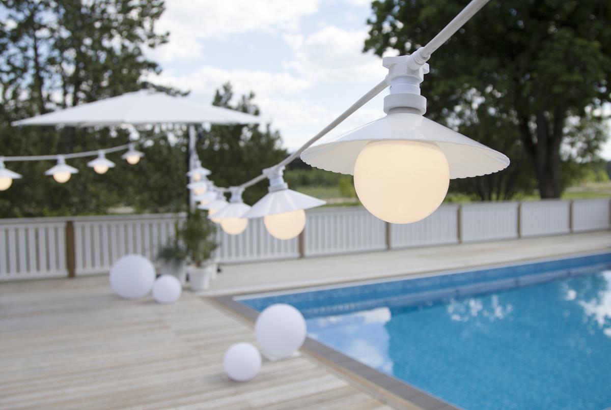 System CONNECTA WHITE - 5er Pack weißer Lampenschirm - D: 20,5cm - H: 4,5cm - outdoor