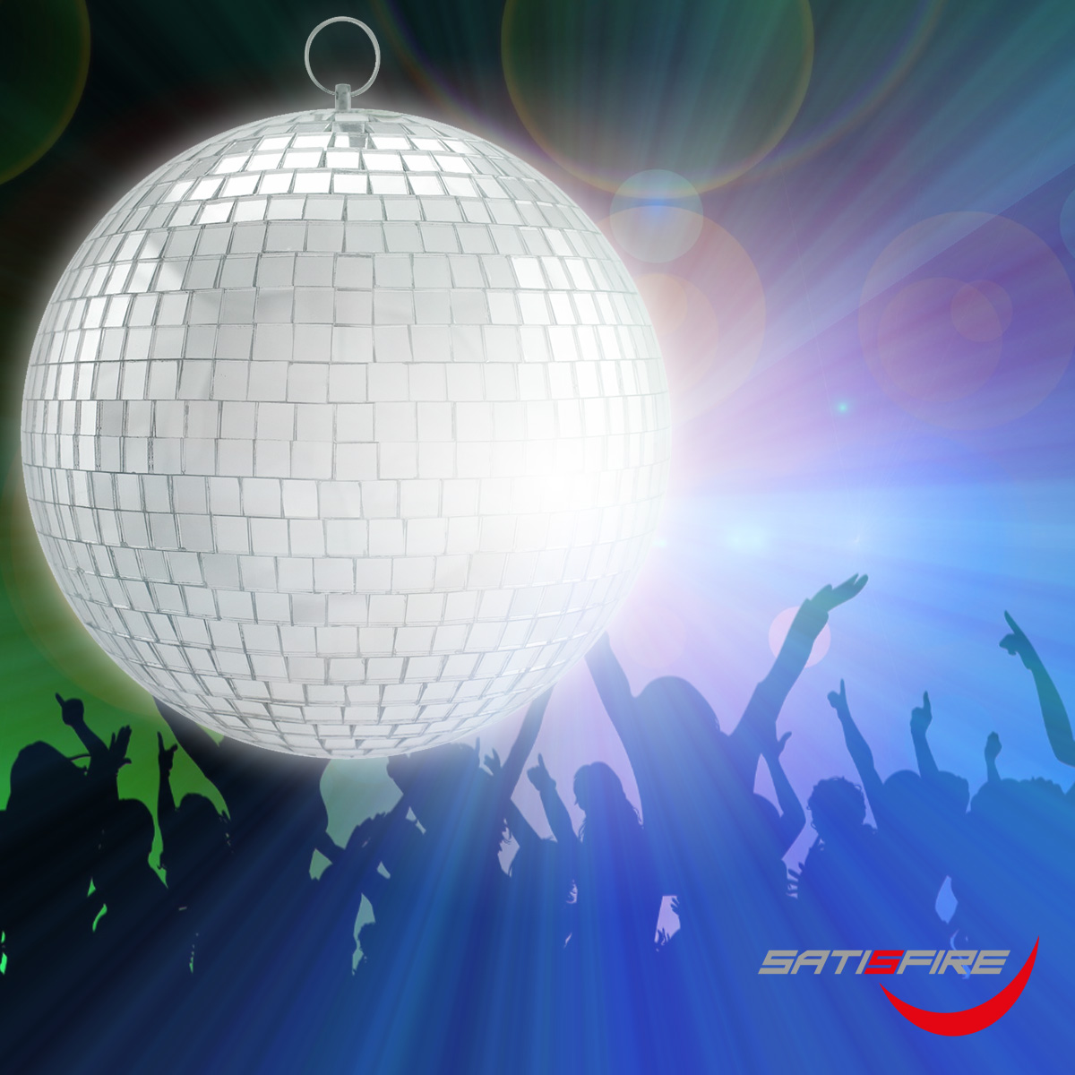 Spiegelkugel 20cm silber- Diskokugel (Discokugel) zur Dekoration und Party- Echtglas - mirrorball silver chrome
