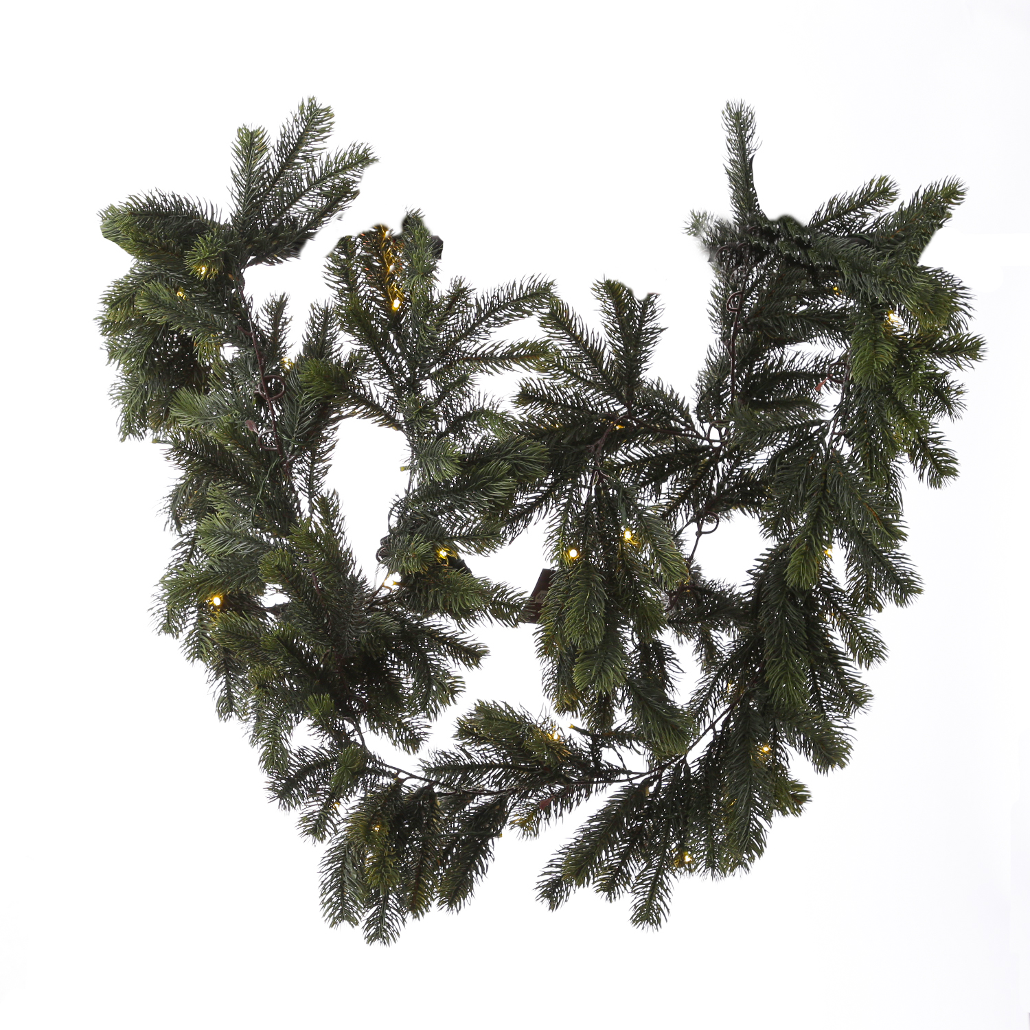 LED Tannengirlande - 35 warmweiße LED - L: 1,10m - Timer - Batterie - grün LED Tannengirlande - 35 warmweiße LED - L: 1,10m - Timer - Batterie - grün