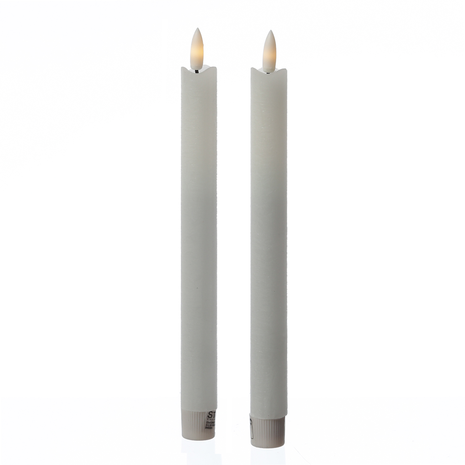 LED Stabkerzen LINA - Rustik-Optik - Echtwachs - flackernd  - H: 25cm - Timer - weiß - 2er Set LED Stabkerzen LINA - Rustik-Optik - Echtwachs - flackernd  - H: 25cm - Timer - weiß - 2er Set