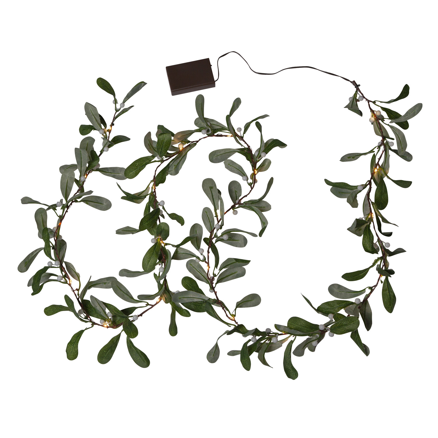 LED Mistelgirlande - 20 warmweiße LED - L: 1,80m - Timer - Batteriebetrieben - grün LED Mistelgirlande - 20 warmweiße LED - L: 1,80m - Timer - Batteriebetrieben - grün