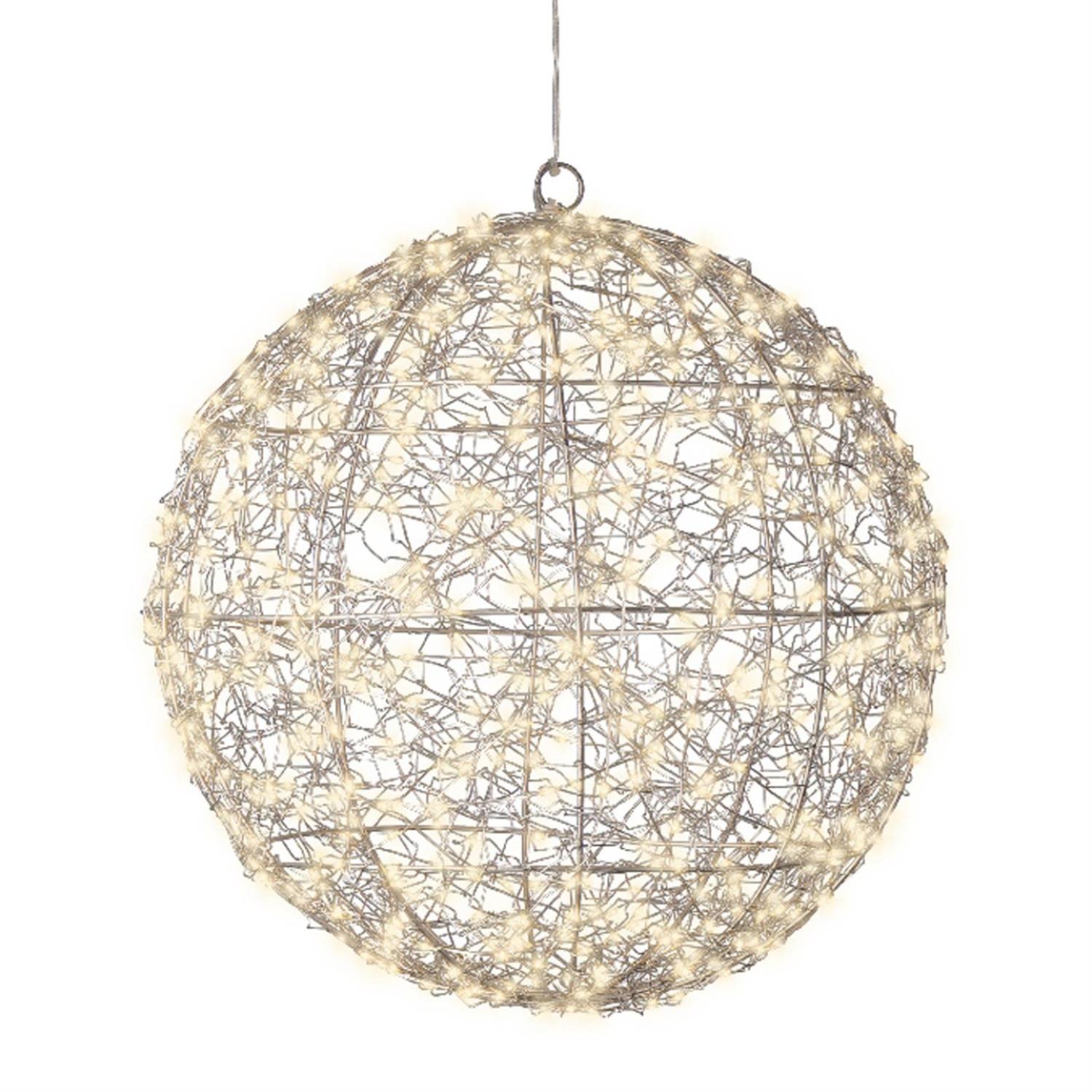 B-Ware LED Drahtkugel - Leuchtkugel - 600 warmweiße LED - Timer - D: 38cm - für Innen/Außen