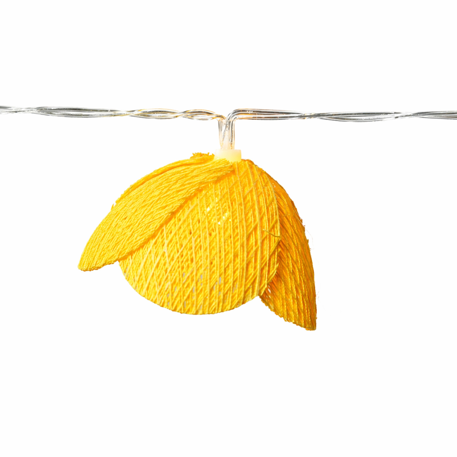 LED Lichterkette Blumen - 15 weiße u. gelbe Blüten - Batterie/Timer - L: 1,4m - Innen/Außen