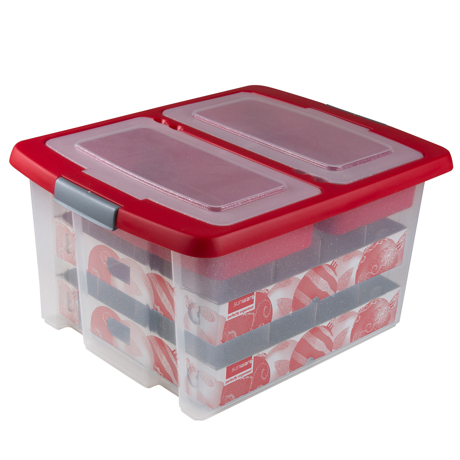 Weihnachtskugelbox NESTA 32 Liter - mit Trays für 32 Kugeln Weihnachtskugelbox NESTA 32 Liter - mit Trays für 32 Kugeln