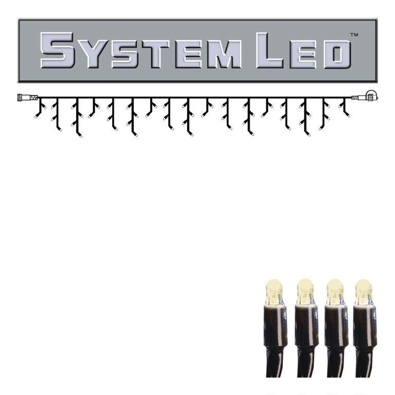 System LED Black | Lichtvorhang | koppelbar | exkl. Trafo | 3.00m x 0.40m | 50x Warmweiß