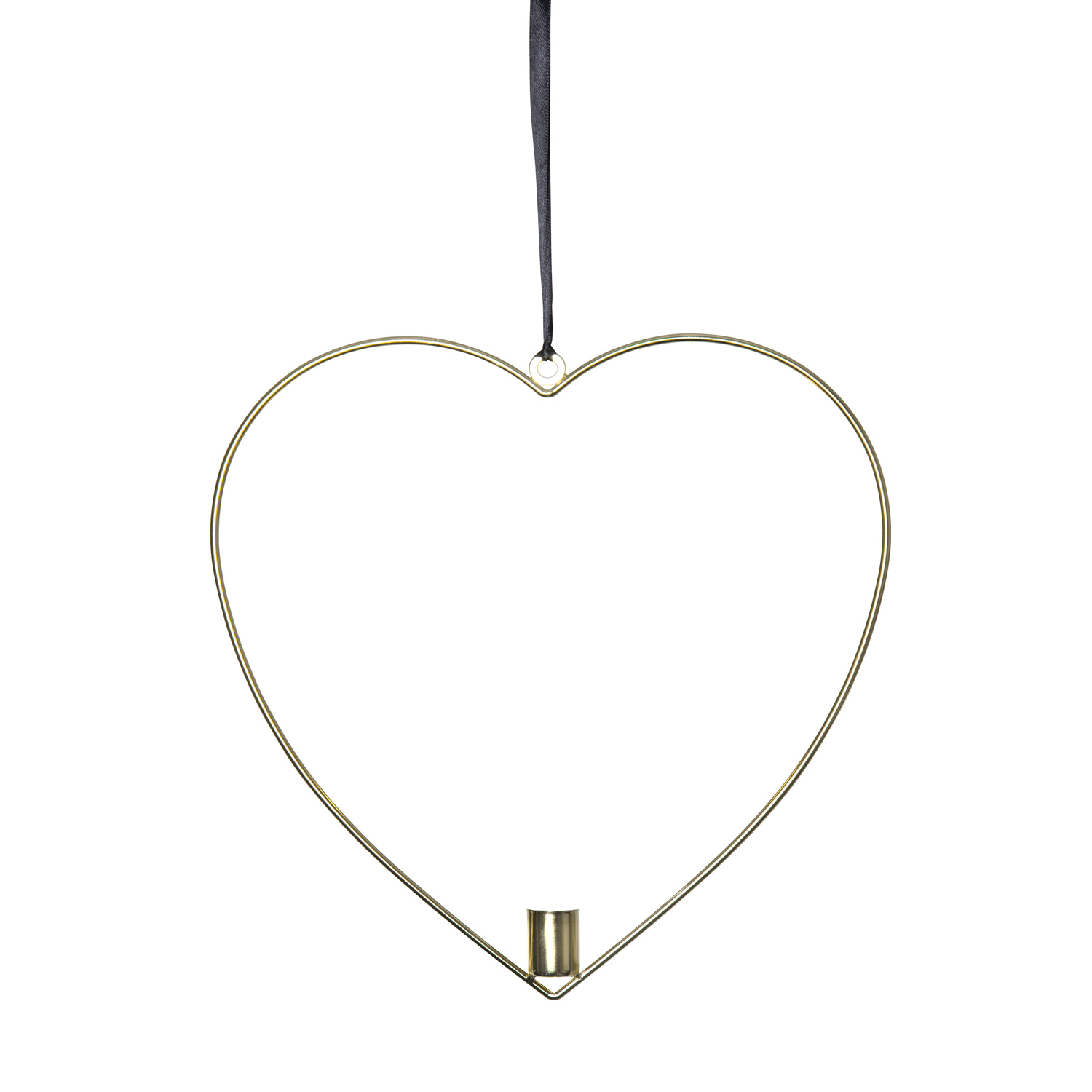 LED Stabkerzenhalter in Herzform inkl. Stabkerze - Metall - hängend - Batterie - Innen - gold LED Stabkerzenhalter in Herzform inkl. Stabkerze - Metall - hängend - Batterie - Innen - gold